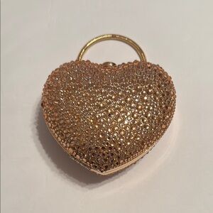 RAMLA Champagne Heart-Shaped Clutch
